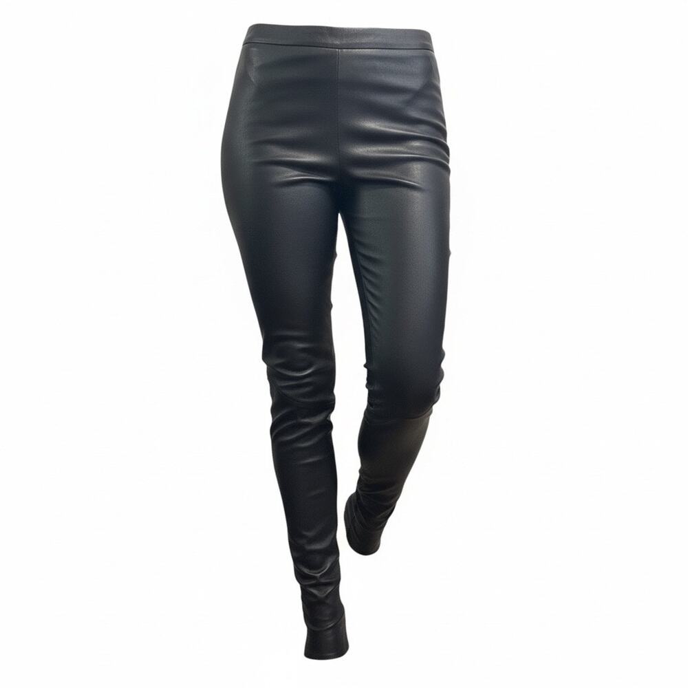 Vintage The Row Leather Riding Legging Pants size M Midnight Navy Side Vent